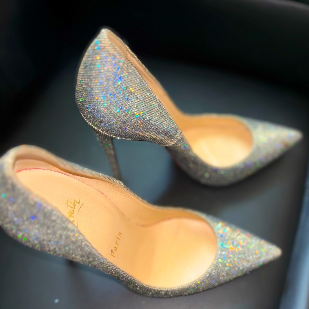 Silver Sparkly Christian Louboutin Heels